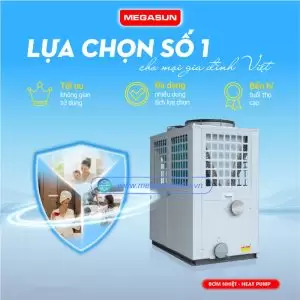 Hệ thống nước nóng trung tâm Megasun MGS-15HP-8000L - Giải pháp tiết kiệm, an toàn