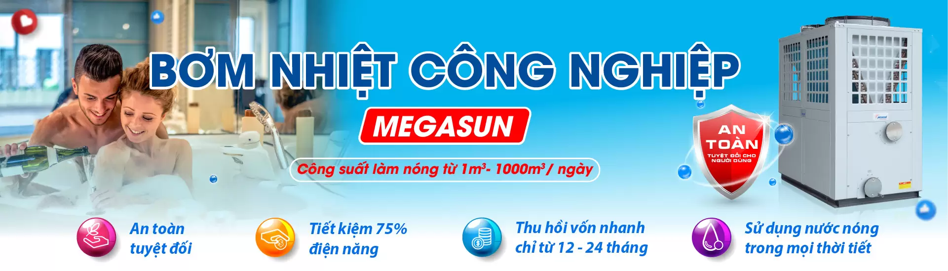 Máy bơm nhiệt heat pump Megasun