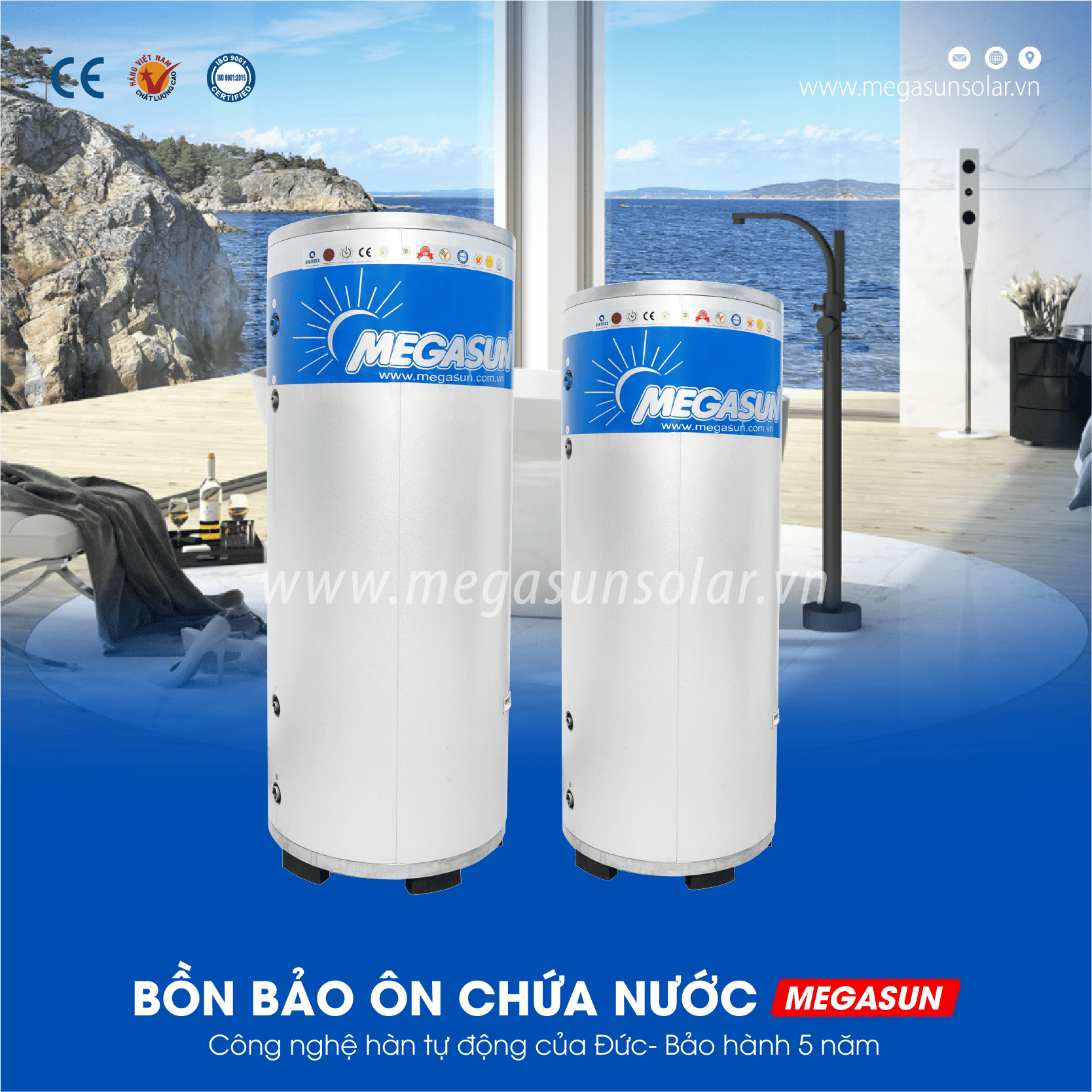 Bình bảo ôn nước nóng MEGASUN-BBO-300-CAD