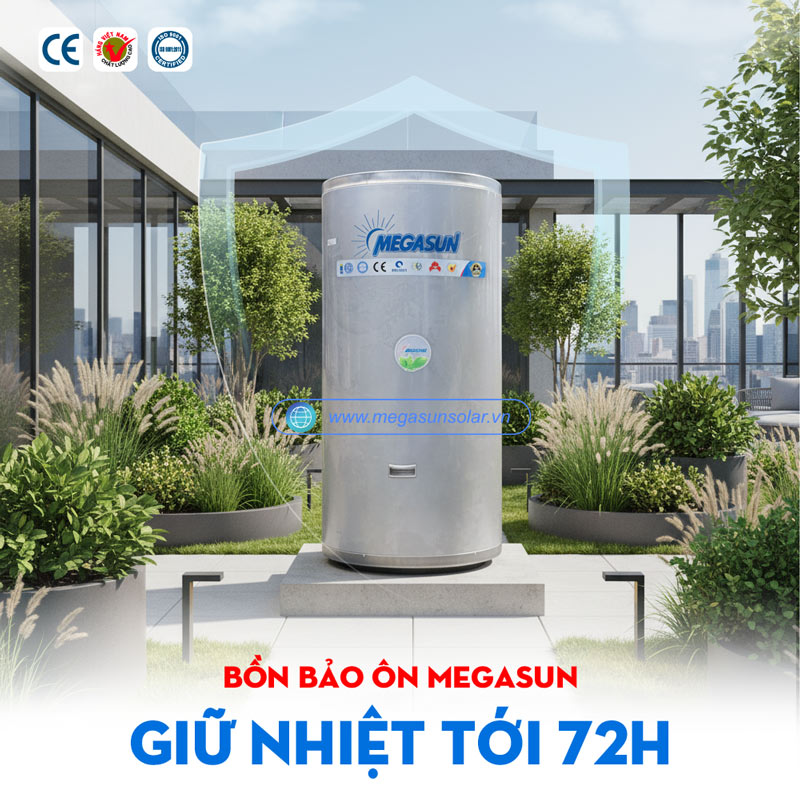 Bồn bảo ôn chứa nước nóng/ lạnh 400L Megasun BBO–400-CA - Chịu áp