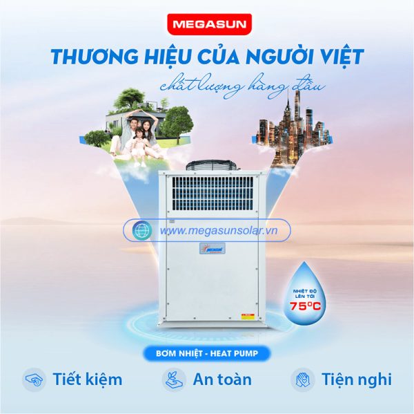 Bơm nhiệt heat pump dân dụng Megasun MGS-1HP - Máy nước nóng cho hộ gia đình