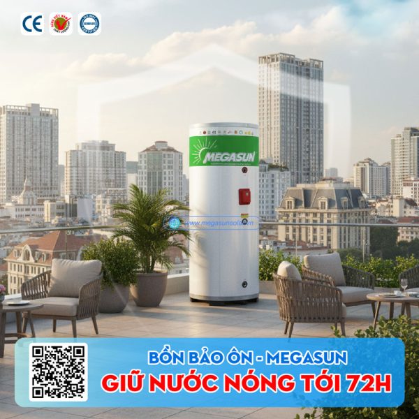 Bồn bảo ôn không chịu áp 300 Lít Megasun BBO-300-KCA-D