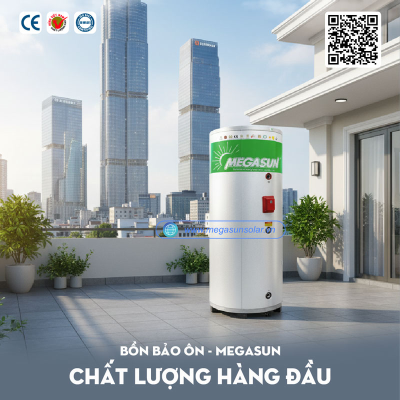 Bồn bảo ôn không chịu áp 300 Lít Megasun BBO-300-KCA-D