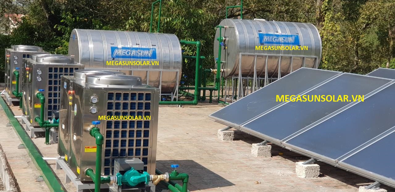 Hệ thống nước nóng bơm nhiệt Megasun kết hợp năng lượng mặt trời