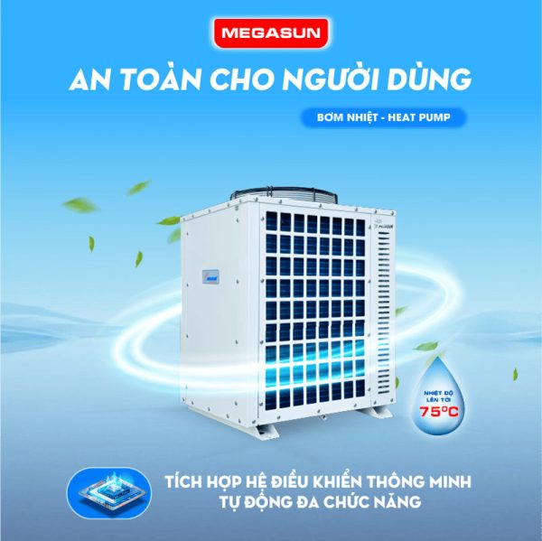 Máy nước nóng bơm nhiệt Megasun MGS-1.5HP-300 Lít- Công nghệ Nhật Bản