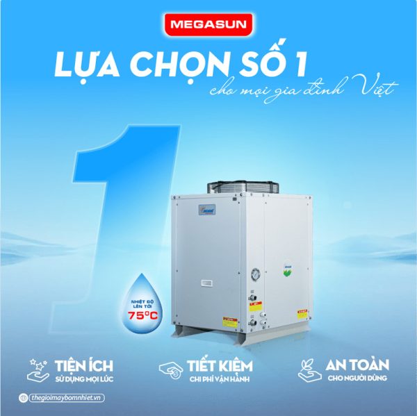 Heatpump bơm nhiệt dân dụng Megasun MGS-1.5HP-300 Lít