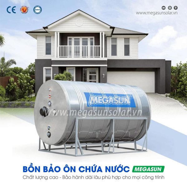 Bình bảo ôn nước nóng 1000 Lít (1m3) Megasun BBO-1000-KCA-D - Không chịu áp