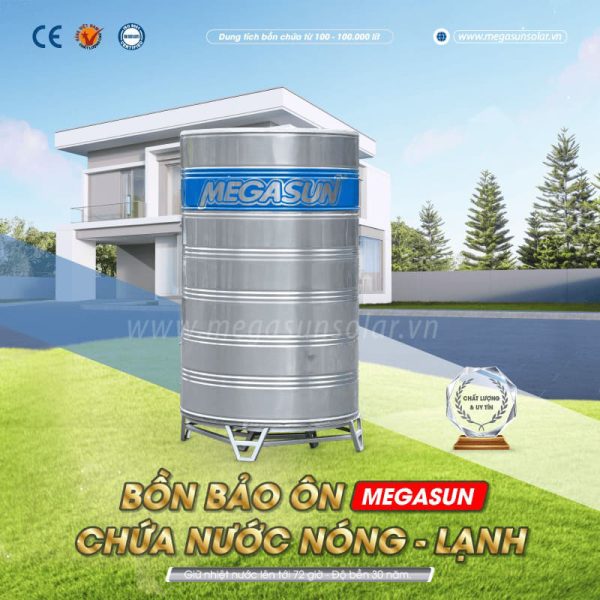 Bình bảo ôn nước nóng không chịu áp 1000L Megasun