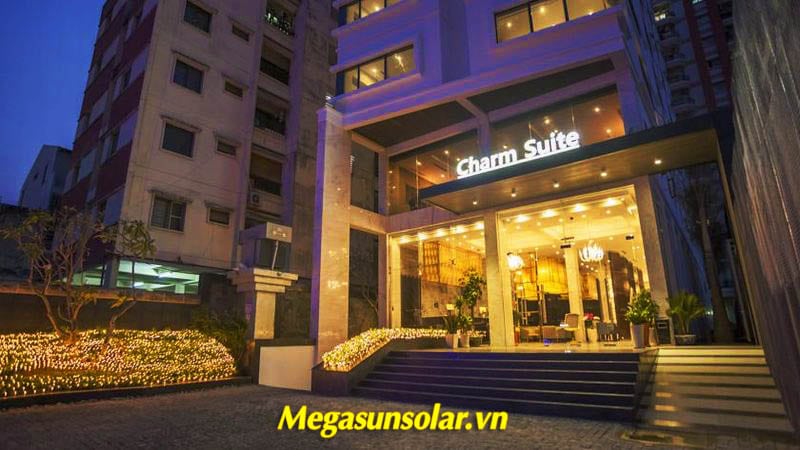 Dự án nước nóng năng lượng mặt trời Khách sạn Charm Residence – Bình Thạnh, TP.HCM công suất 6000L/ ngày 