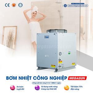 Máy nước nóng bơm nhiệt Megasun MGS-6HP-3000l tiết kiệm 80% điện năng tiêu thụ, an toàn tuyệt đối cho người sử dụng, phù hợp cho mọi công trình như khách sạn, nhà nghỉ, bệnh viện, trường học, nhà máy sản xuất....