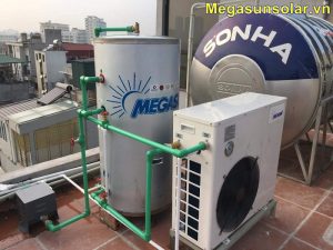Máy nước nóng không khí Megasun MGS - 2.5HP - 1000L lắp đặt tại hộ gia đình