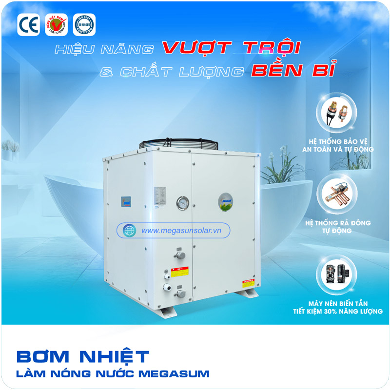 Máy nước nóng bơm nhiệt cho gia đình Megasun MGS-2HP-400L