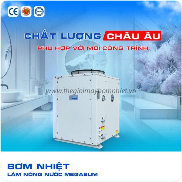 Hệ thống nước nóng trung tâm HeatPump Megasun MGS-2HP - Bài toán sản xuất nước nóng tiết kiệm, an toàn