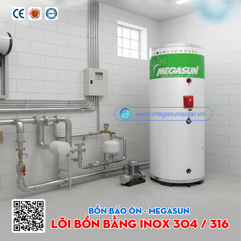 Bồn bảo ôn không chịu áp 400 Lít Megasun BBO-400-KCA