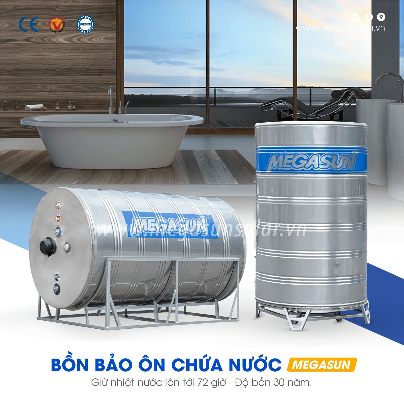 Bồn gia nhiệt nước nóng MEGASUN-BBO-2000-CA