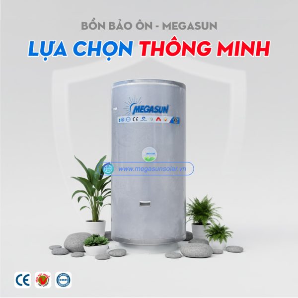 Bồn nước nóng inox 150L Megasun BBO-150-CA - Chịu Áp