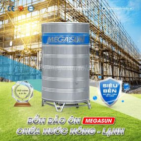 Bồn chứa nước nóng 1500 Lít (1.5m3) Megasun BBO-1500-KCA ứng dụng công nghệ Đức cao cấp, giữ nhiệt lâu tới 72 giờ