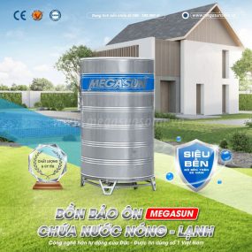 Bồn nước nóng 4000 Lít Megasun BBO-4000-KCA đạt tiêu chuẩn chất lượng Châu Âu (CE)