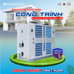 Hệ thống cấp nước nóng tập trung bơm nhiệt megasun