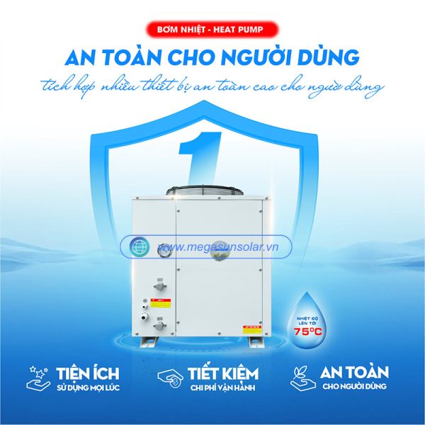 Bơm nhiệt nước nóng Megasun MGS-3HP-1500L đạt tiêu chuẩn xuất khẩu vào thị trường Châu Âu CE