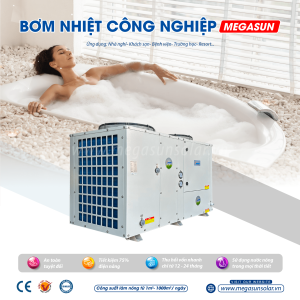 Hệ nước nóng trung tâm Megasun MGS-5HP-1500L là máy gia nhiệt nước giá rẻ, tiết kiệm điện và an toàn tuyệt đối được ứng dụng cho các công trình như khách sạn, nhà nghỉ, resort, sân golf, nhà máy sản xuất.....