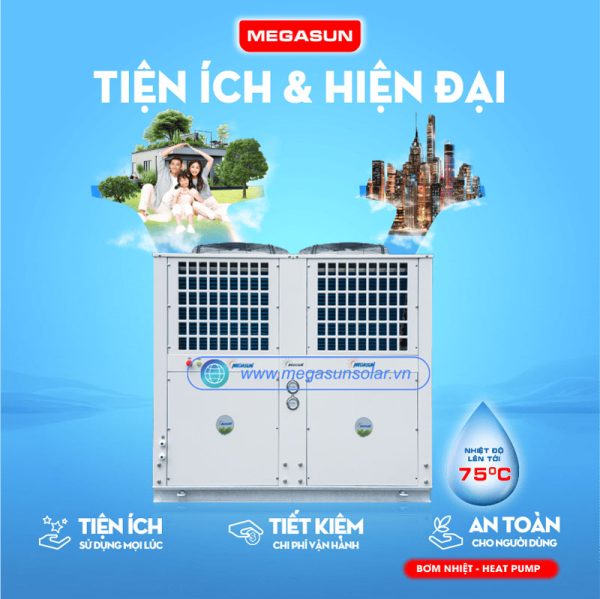Hệ thống cấp nước nóng trung tâm Megasun MGS-15HP-6000L nâng cao chất lượng cuộc sống