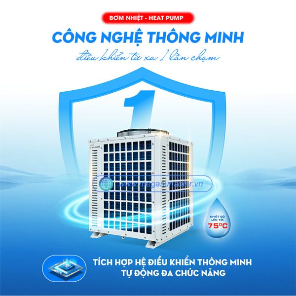 Hệ thống heat pump Megasun MGS-2.5HP-600L đạt tiêu chuẩn xuất khẩu vào thị trường Châu Âu CE 