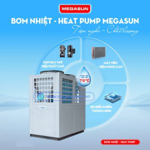 Hệ thống nước nóng trung tâm Megasun MGS-15HP-8000L - Giải pháp tiết kiệm, an toàn