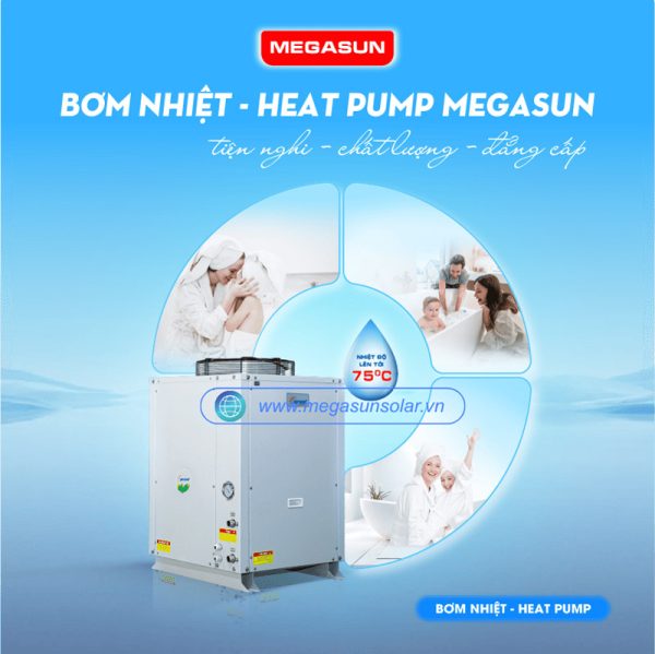 Hệ thống nước nóng trung tâm heatpump Megasun MGS-6HP-2000L
