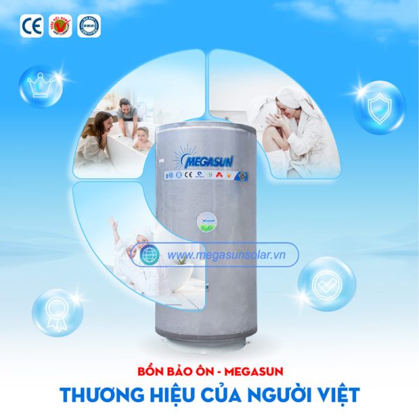 Bình bảo ôn giữ nhiệt 150 Lít Megasun MGS-150-CHWT-V-G  - Tiêu chuẩn Chất lượng Châu Âu