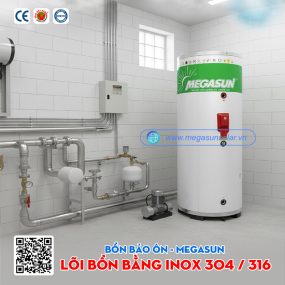 Bình nước nóng 200 Lít Megasun MGS-200-OCHWT-V-G đạt tiêu chuẩn Chất lương Châu Âu