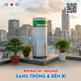 Bình nước nóng 500L Megasun MGS-500-OHWT-V-G - Dòng OHWT đạt tiêu chuẩn chất lượng Châu Âu CE