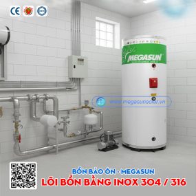 Bồh inox bảo ôn 500L Bình bảo ôn 500L Megasun MGS-500-OHWT-V-G