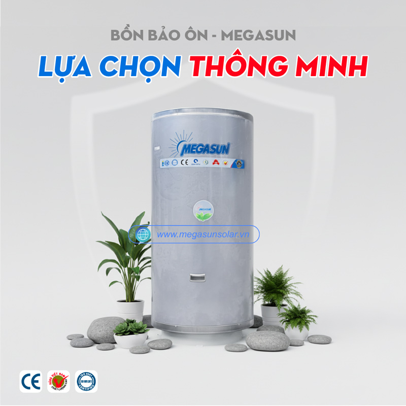 Bồn inox bảo ôn 200 Lít Megasun MGS-200-CHWT-V-G
