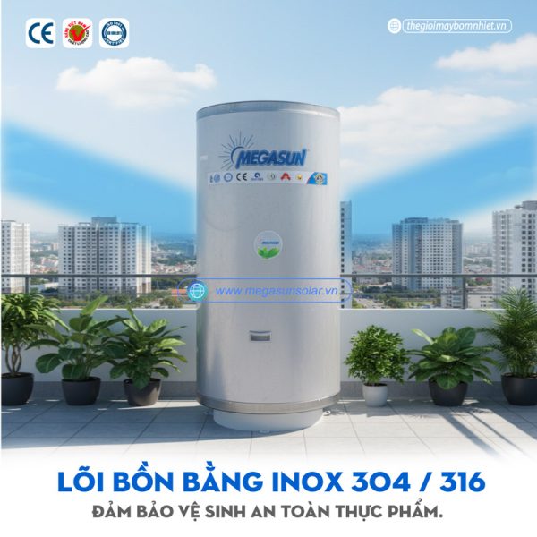 Bồn bảo ôn Megasun MGS-200-CHWT-V-G được chế tạo bởi vật liệu cao cấp, bền bỉ trong môi trường nhiệt độ cao