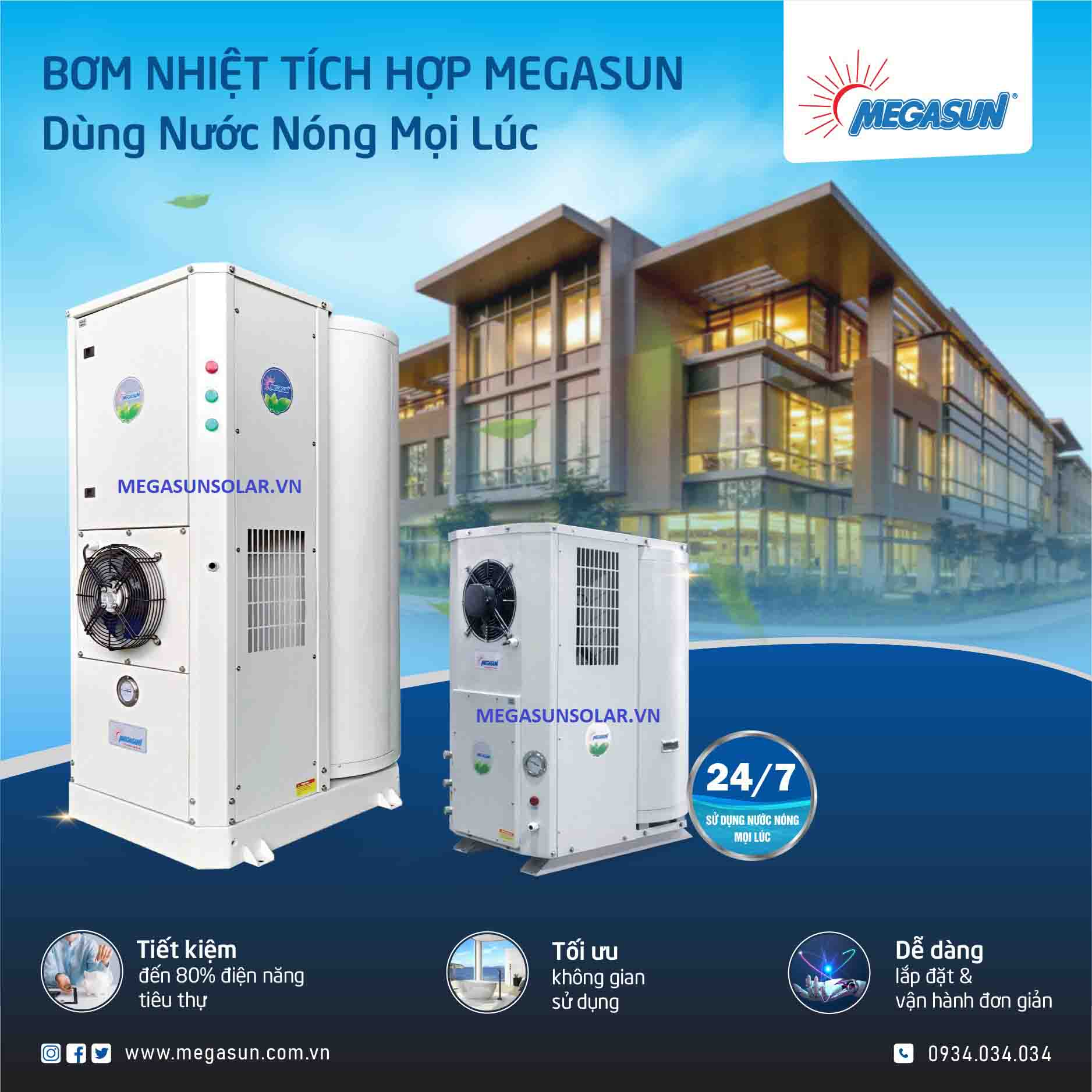 máy nóng lạnh Megasun bình tích hợp MGS-5.0-300