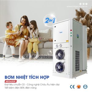 Máy bơm nhiệt heat pump bình tích hợp Megasun All in one MGS-10-500