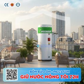 Bồn bảo ôn chịu áp thấp Megasun 400 Lít MGS-400-OHWT-V-G