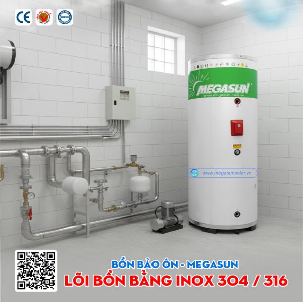 Bồn bảo ôn chịu áp thấp Megasun 400 Lít MGS-400-OHWT-V-G