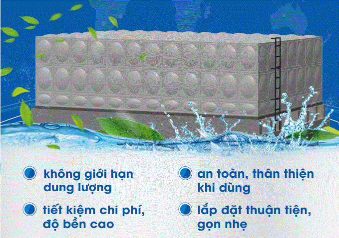 Bồn nước lắp ghép inox