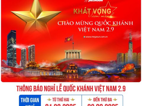 MEGASUN THÔNG BÁO NGHỈ LỄ QUỐC KHÁNH 2/9