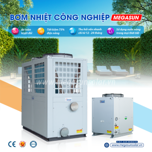 Máy bơm nhiệt công nghiệp Megasun đáp ứng nhu cầu nước nóng quy mô lớn, lý tưởng cho khách sạn, resort, nhà máy
