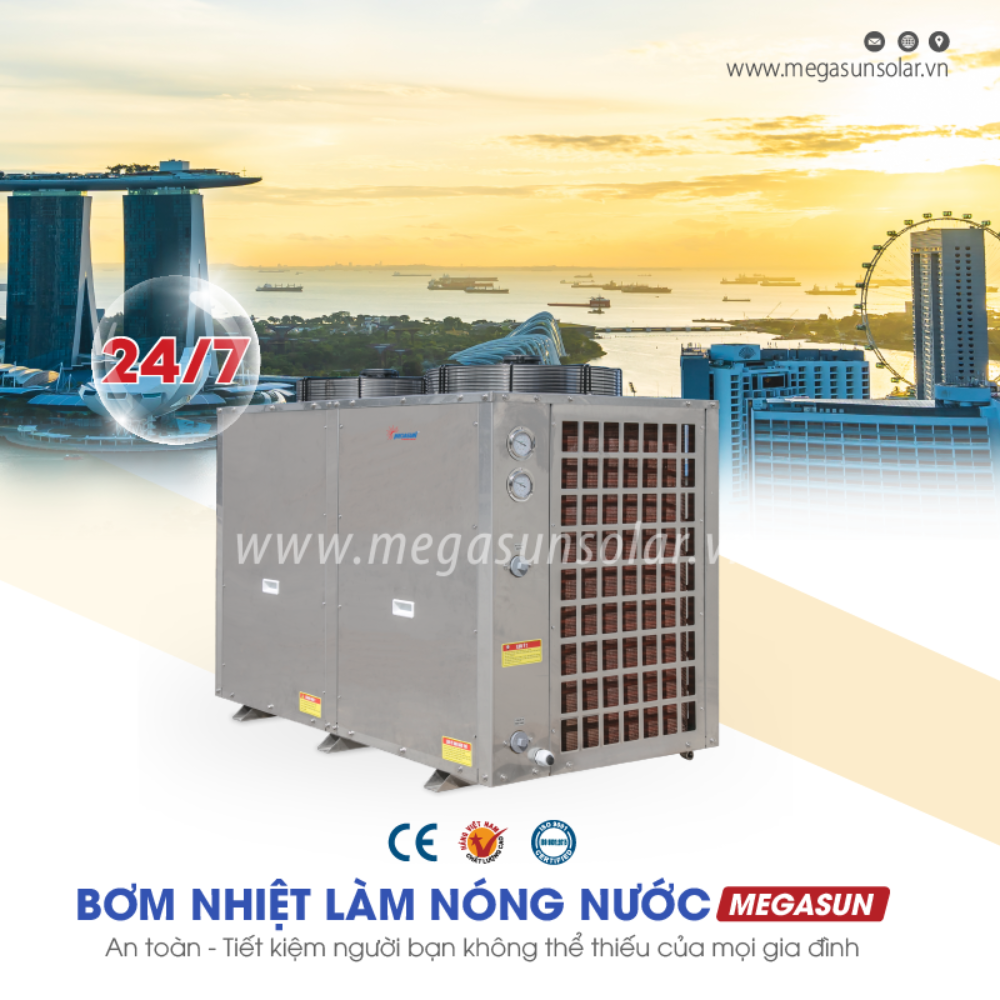 Máy bơm nhiệt công nghiệp là giải pháp nước nóng hiện đại, tiết kiệm năng lượng và thân thiện môi trường