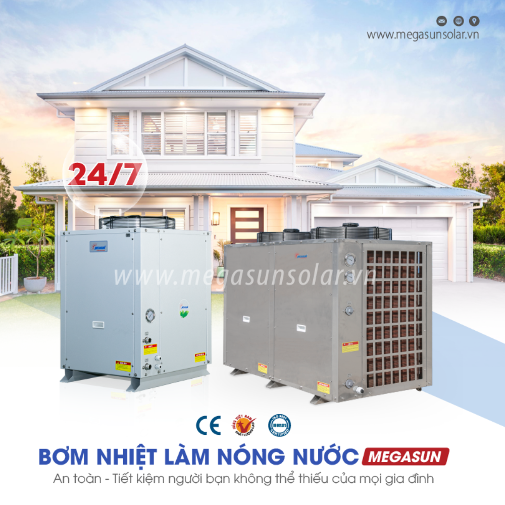 Heatpump tận dụng nhiệt từ không khí để làm nóng nước, giúp tiết kiệm chi phí điện năng