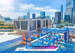Hệ thống bơm nhiệt sử dụng BBO dung tích 60000L/ ngày