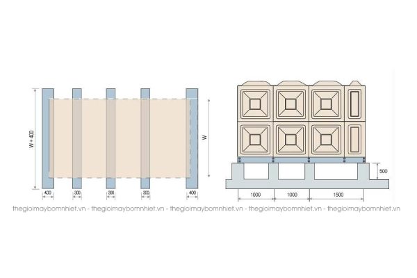 Bể nước lắp ghép vật liệu GRP
