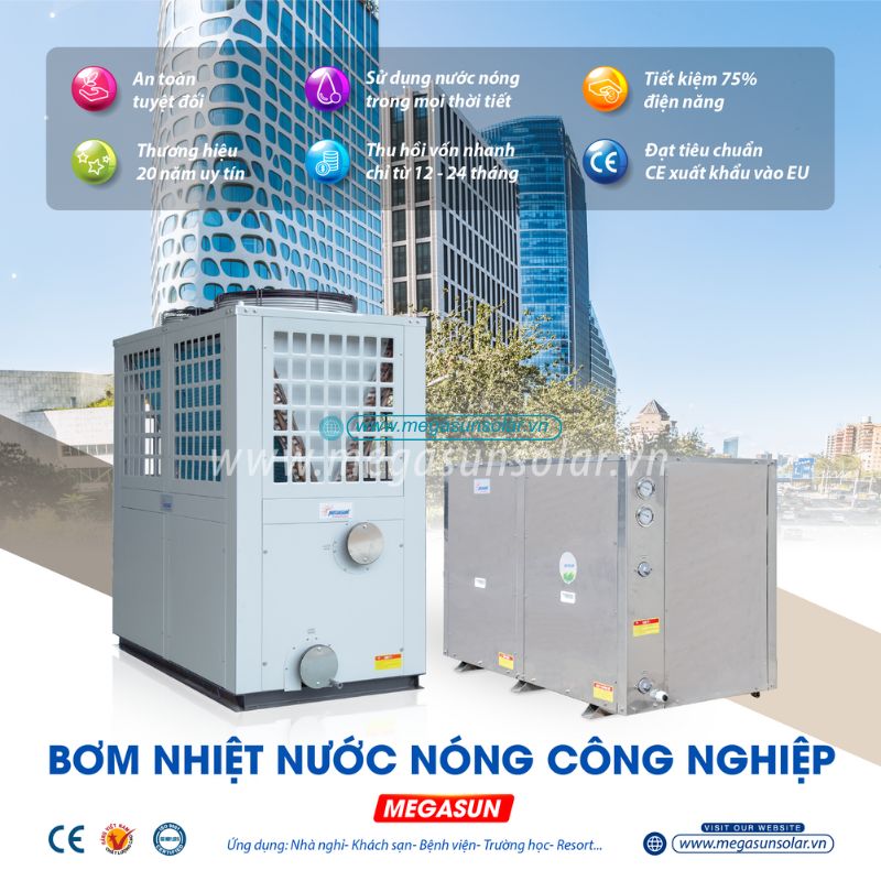 Nâng cao hiệu suất, cắt giảm 80% chi phí điện năng với giải pháp nước nóng trung tâm Megasun.