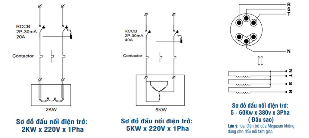 Sơ đồ đấu nối điện trở