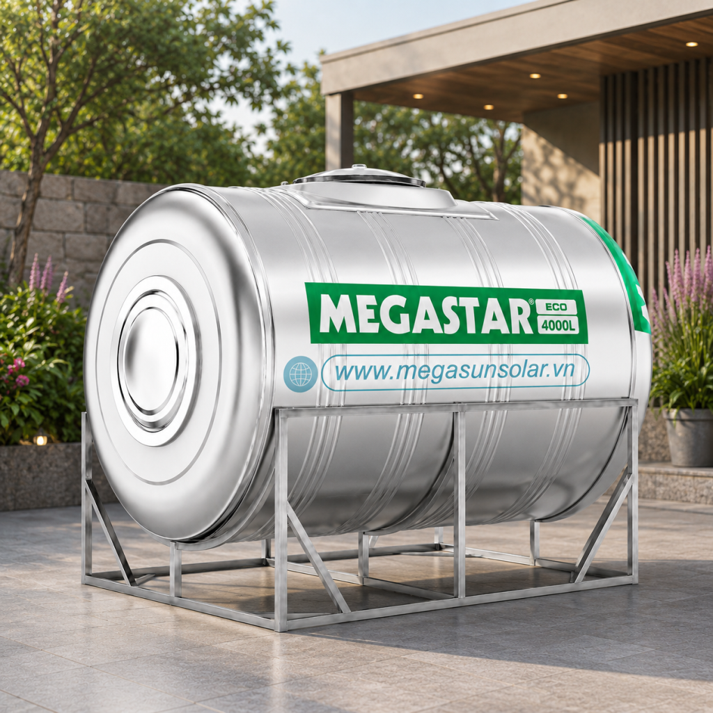 Bồn tròn inox Megasun Megastar Eco BLM-4000ED/N dung tích 4000L bồn ngang