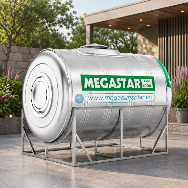Bồn tròn inox Megasun Megastar Eco BLM-4000ED/N dung tích 4000L bồn ngang